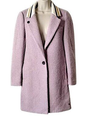 Wool Blend Boucle Coat XS Lilac Lavender